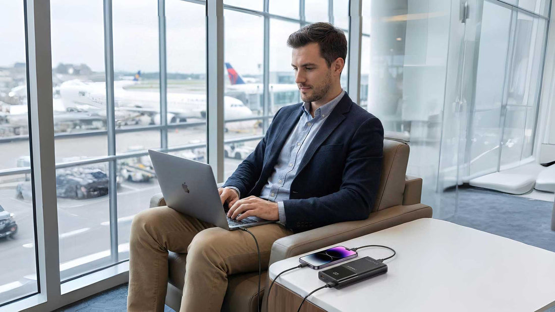 business-traveler-charging-laptop-airport-lounge