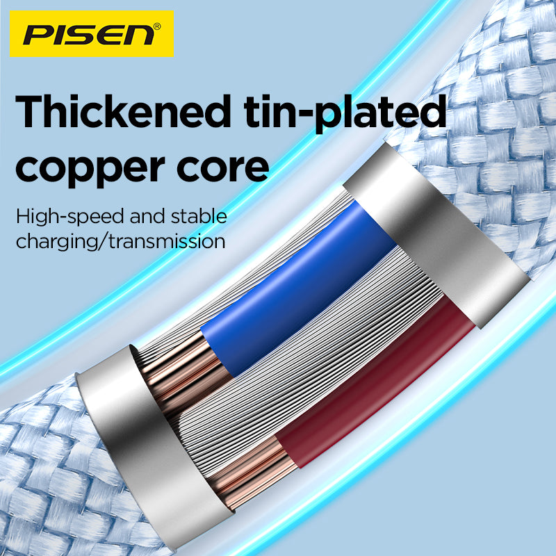 PISEN QUICK C to L 27W colorful braided data cable CL-PD10-1000 - PisenBiz
