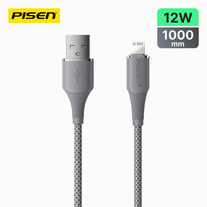 PISEN NoirSync USB-A TO Lightning 12W Cable(Grey) AL-FC13-1000