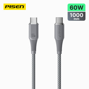 PISEN NoirSync USB-C TO USB-C 60W Cable(Grey) CC-FC27-1000