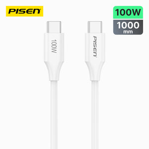PISEN QUICK C to C PD100W fast charging data cable 1m(CC-PD02-1000/ White)