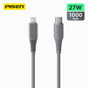 PISEN NoirSync USB-C TO Lightning 27W Cable(Grey) CL-FC16-1000