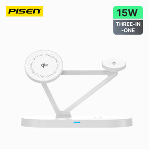 PISEN 3-in-1 Wireless Charging Stand with Night Light TP-C24