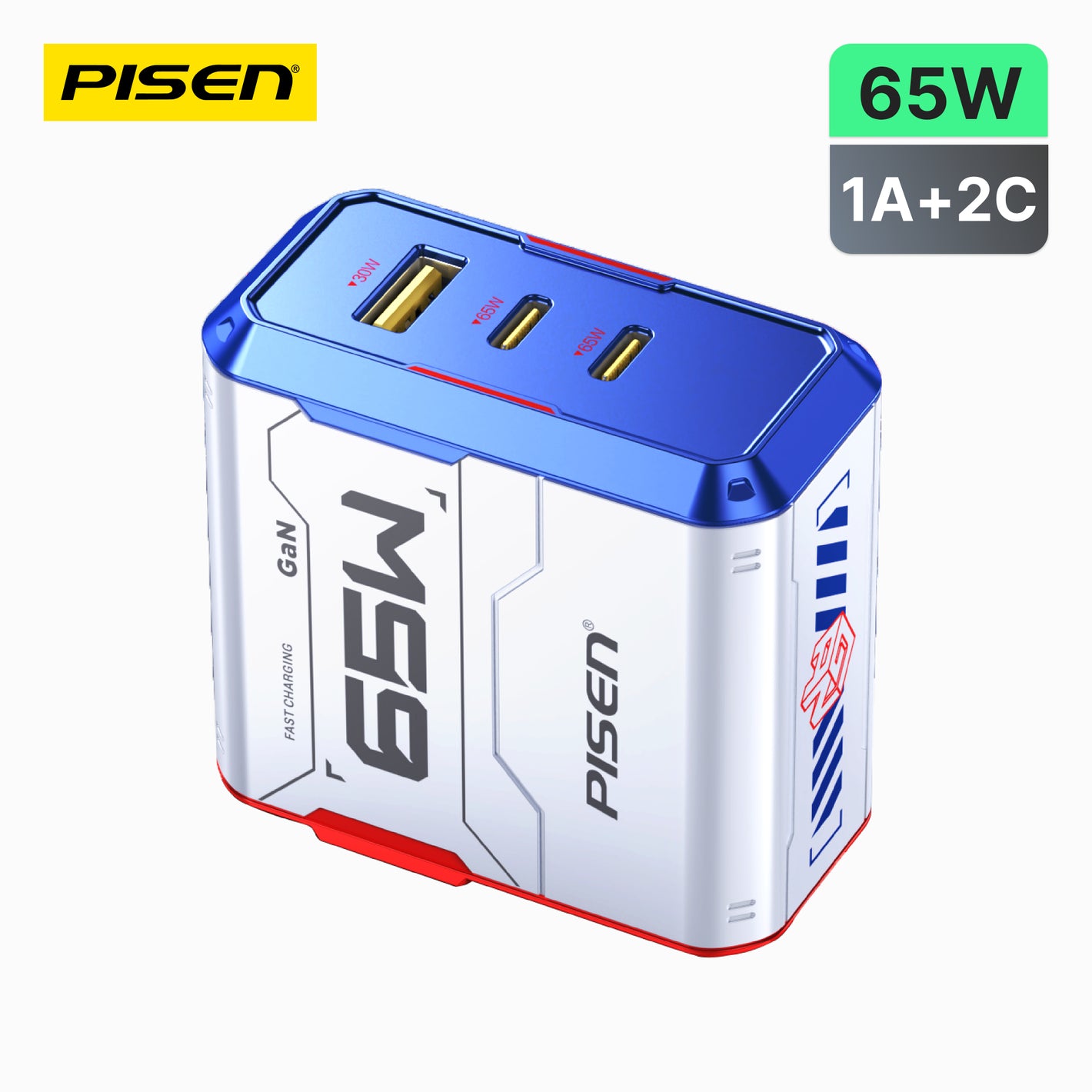 PISEN Gamer Lite 65W 3-Port GaN Fast Charger TP-C34