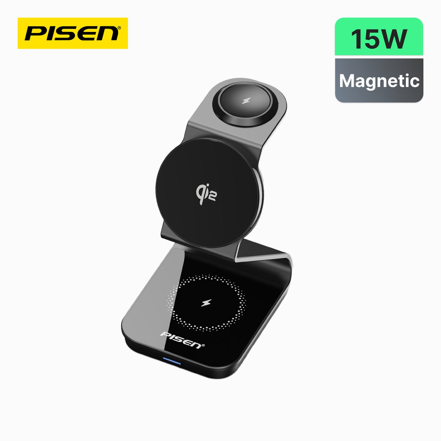 PISEN Qi2 Magnetic Desktop 3 in 1 Wireless Charger TP-C75