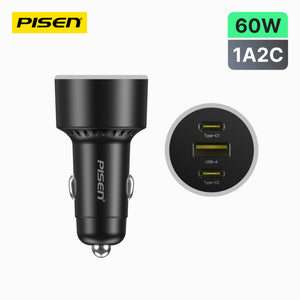 PISEN 60W Multi-port Fast Charging Car Charger 2C1A (TP-C79/Black)