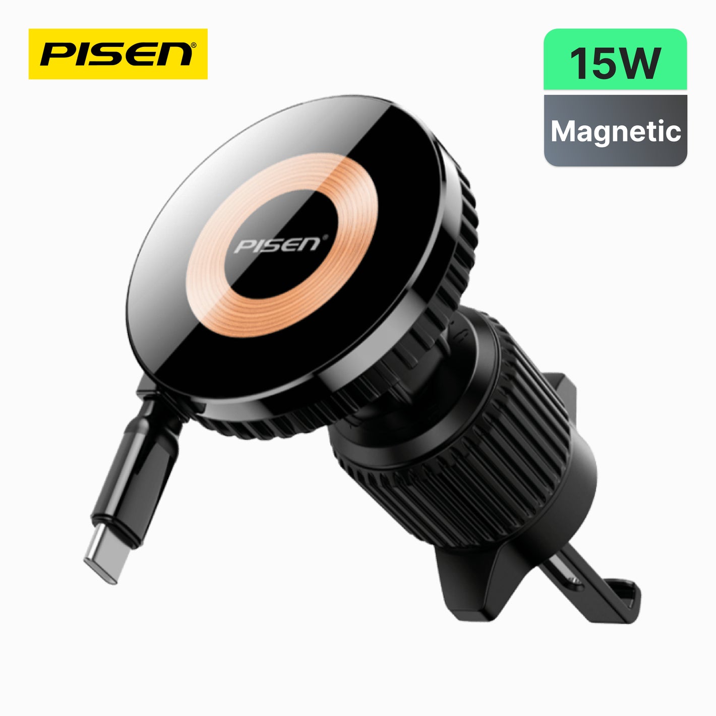 Pisen Mag Depot Telescopic 15W Wireless Car Mount Charger TP-C85