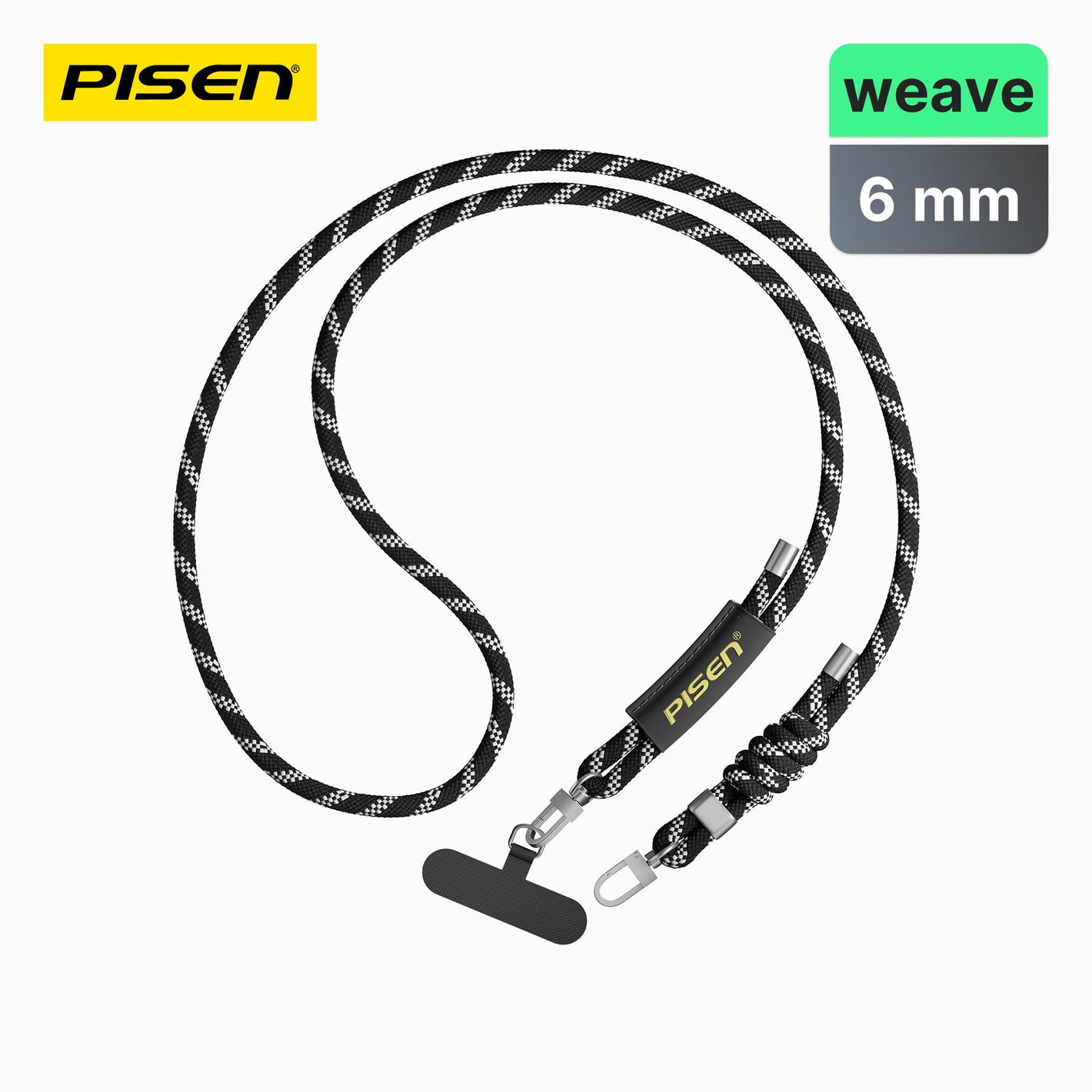 PISEN 6mm multifunctional braided phone lanyard TP-PJ-001