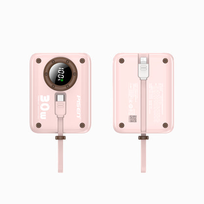 PISEN QUICK 30W Mini Camera Power Bank with Dual Cable TS-D373