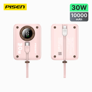 PISEN QUICK 30W Mini Camera Power Bank with Dual Cable TS-D373