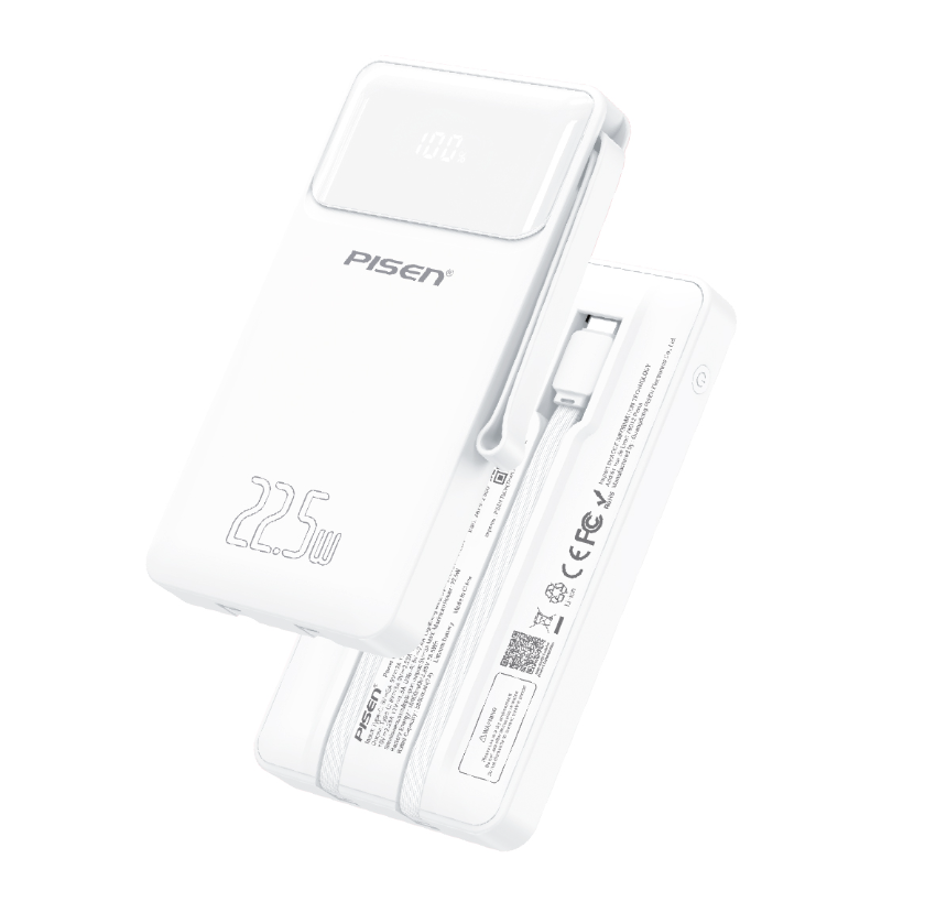 PISEN PowerView 2 in 1 Faster Charging 10000mAh Power Bank(White)TP-D067