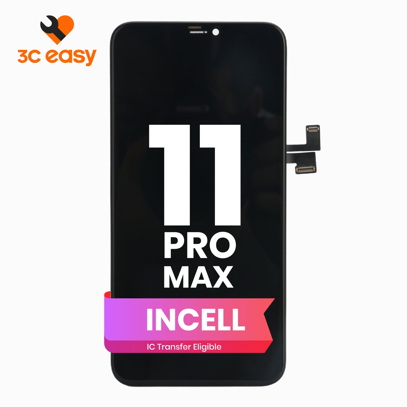 3C EASY-New Phone Screen Replacement I11 Pro Max (Incell/Black)