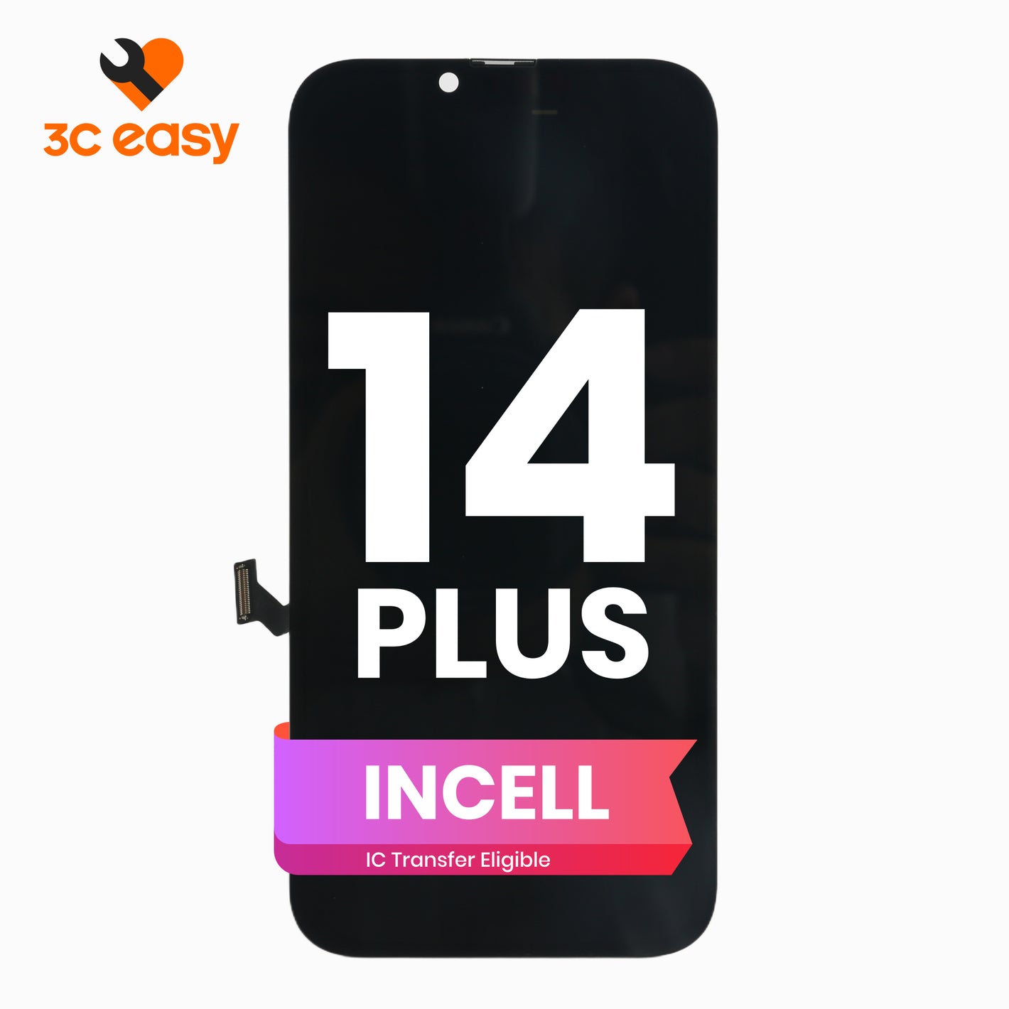 3C EASY-New Phone Screen Replacement I14 Plus (Incell/Black)