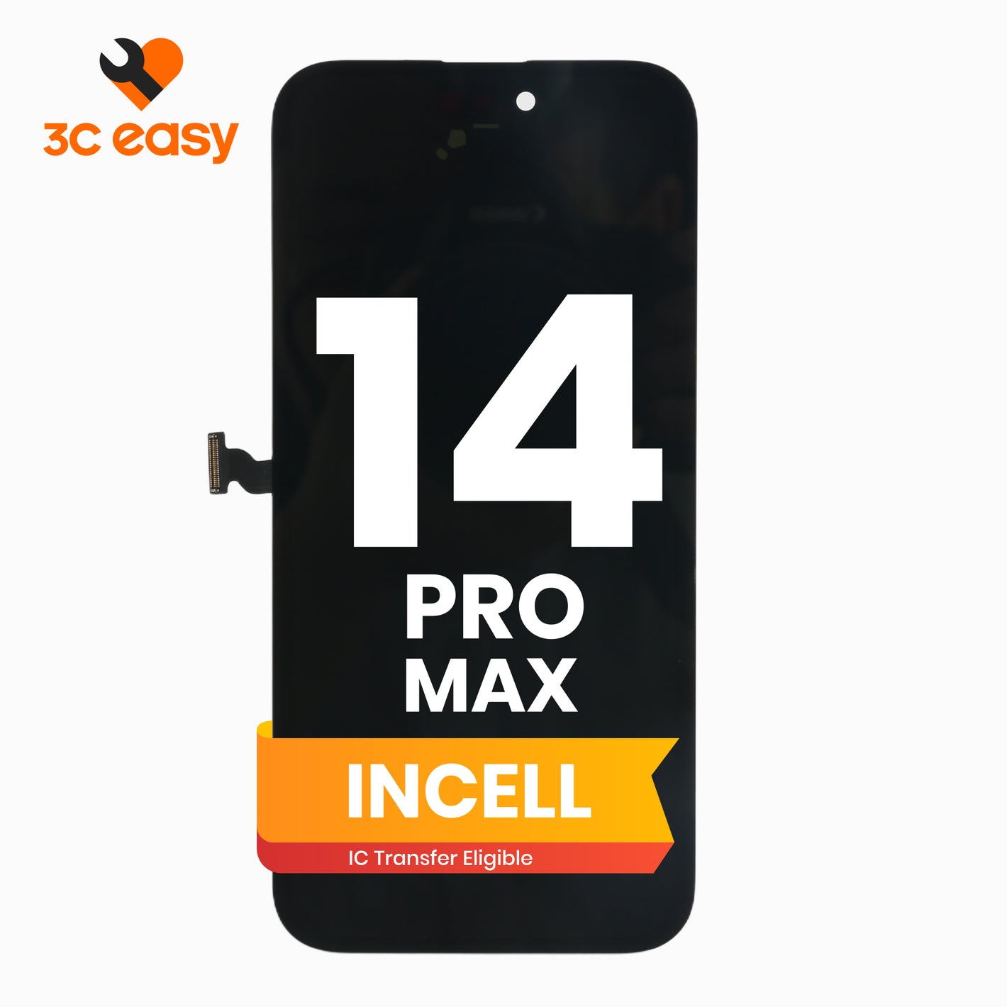 3C EASY-New Phone Screen Replacement I14 Pro Max (Incell/Black)
