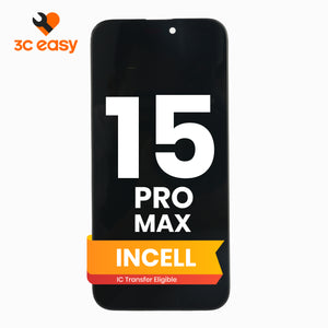 3C EASY-New Phone Screen Replacement I15 Pro Max (Incell/Black)