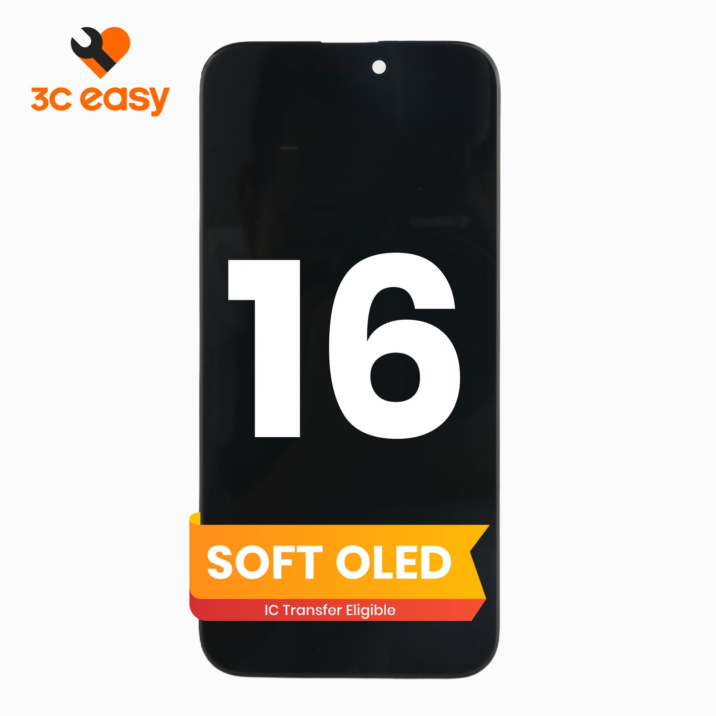 3C EASY New Phone Screen Replacement I16 (Soft OLED/Black)