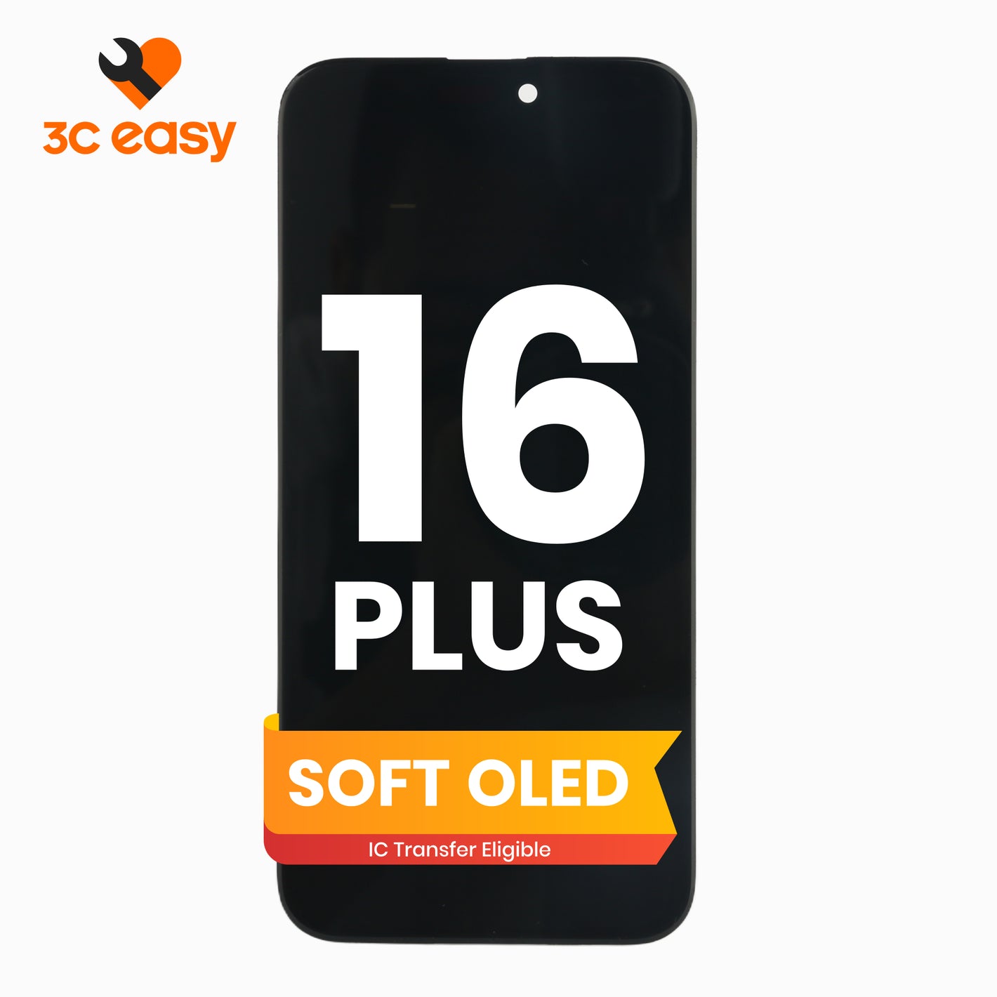 3C EASY New Phone Screen Replacement I16 Plus (Soft OLED/Black)