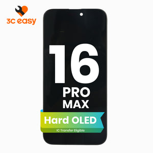 3C EASY-New Phone Screen Replacement I16 Pro Max (Hard OLED/Black)